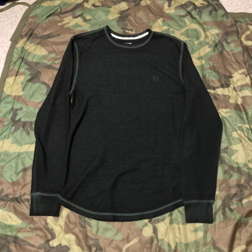 Volcom stone logo thermal frost green vtg y2k skater contrast stitch size L/19.5